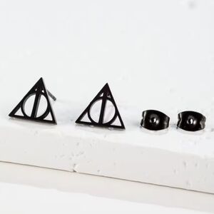 925 Sterling Silver Harry Potter Deathly Hallows Hogwarts Womens Stud Earrings‎